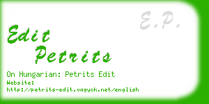 edit petrits business card